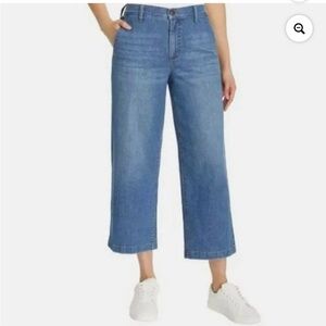 Ella Moss Wide Leg Crop Jeans Size 14 Medium Wash